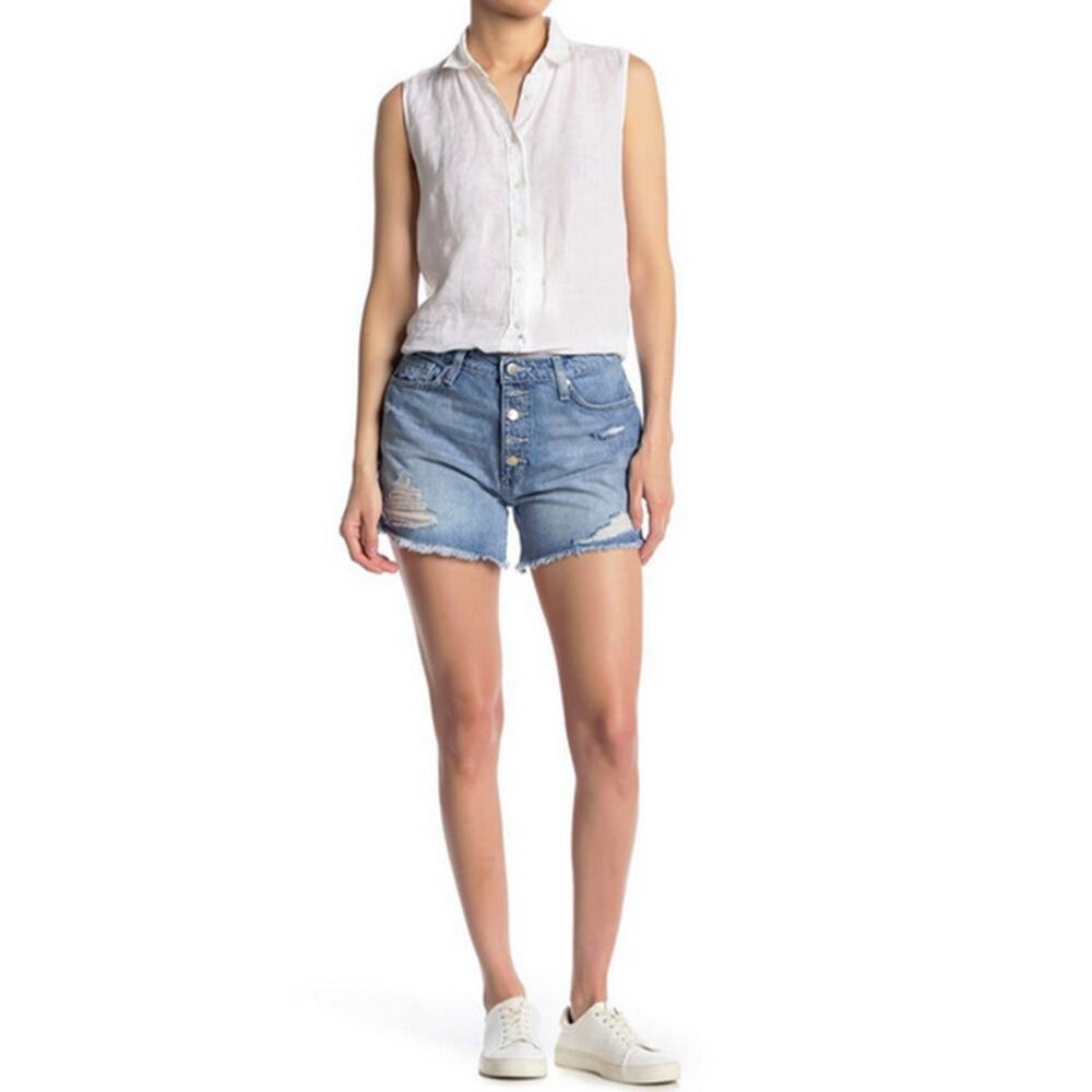NWT Joe's Jeans High Rise Button Fly Distressed Denim Shorts Size 23 - Picture 9 of 9
